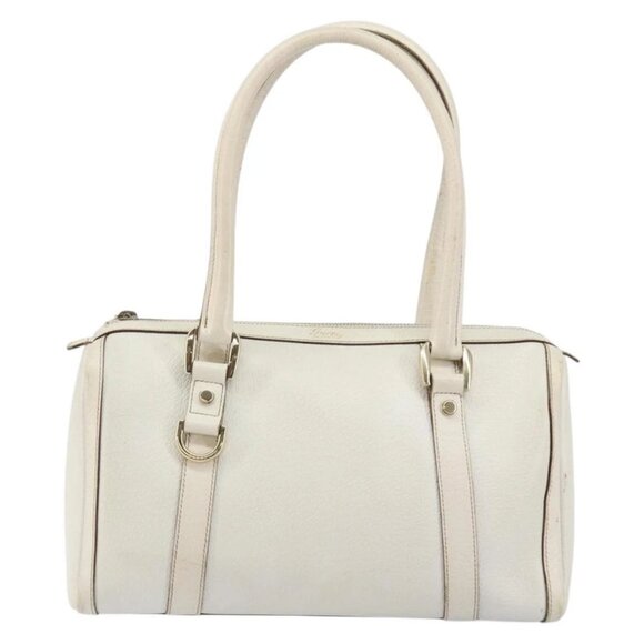 GUCCI Abby Mini Boston Bag Leather White Gold - Picture 2 of 16